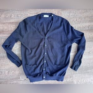 Vintage Men’s Toscano Firenze Navy Cardigan Sweater - XL